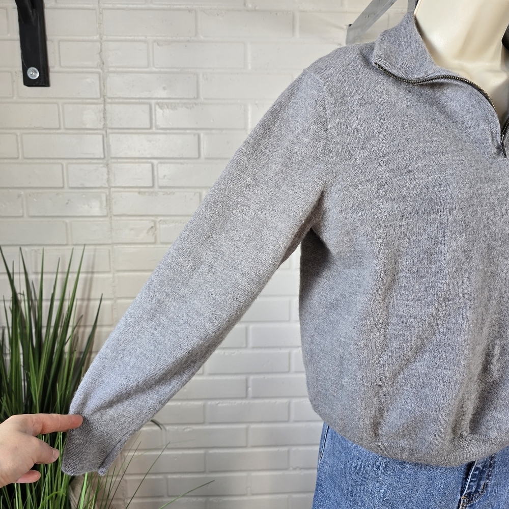 Christian Lacroix Gray Quarter Zip Long Sleeve Sweater Large - Picture 8 of 8